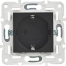 Розетка IEK SKANDY SK-R04Bl с заземлением с защитными шторками 16А черный SK-R14-16-K02