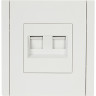 Розетка компьютерная 2-местная IEK FORTEPIANO RJ45 категория 6 FP234 белый FP-K20-2-K01