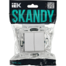 Выключатель 2-клавишный IEK SKANDY 10А SK-V04W арктический белый SK-V20-0-10-K01